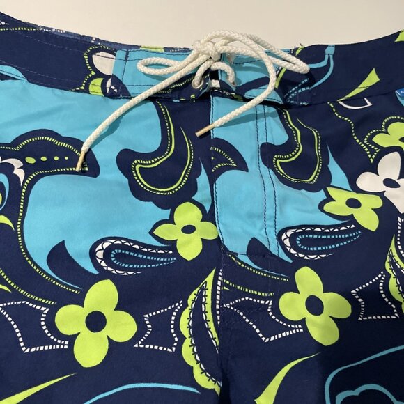 Vintage Y2K Catalina Board Shorts Coverup Women's M Blue Tropical Swim RARE NWT - Picture 2 of 12